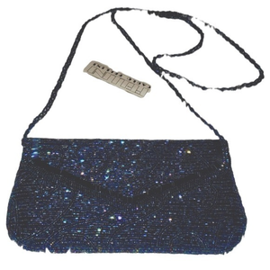 NWT Carlo Fellini Blue Sequin Bling‎ Shoulder  Bag